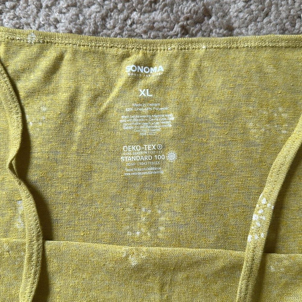 Sonoma Yellow Spaghetti Strap Tank Top Size XL - Picture 6 of 6